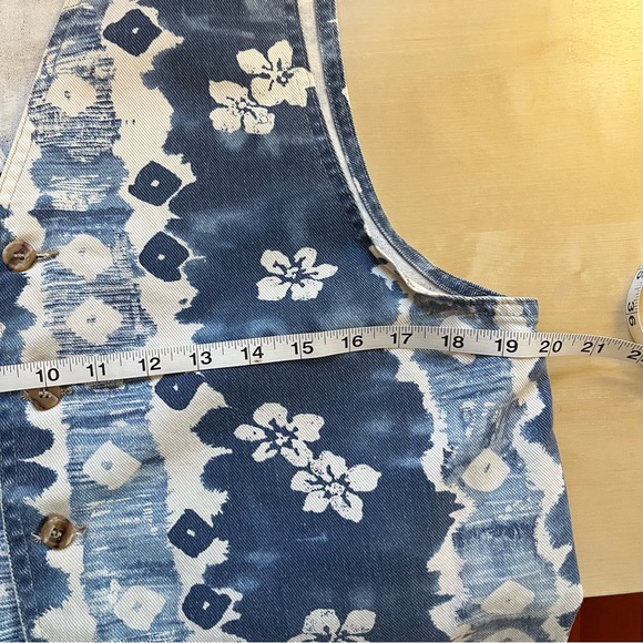Vivaldi vintage Blue Floral Denim Vest - Picture 5 of 6